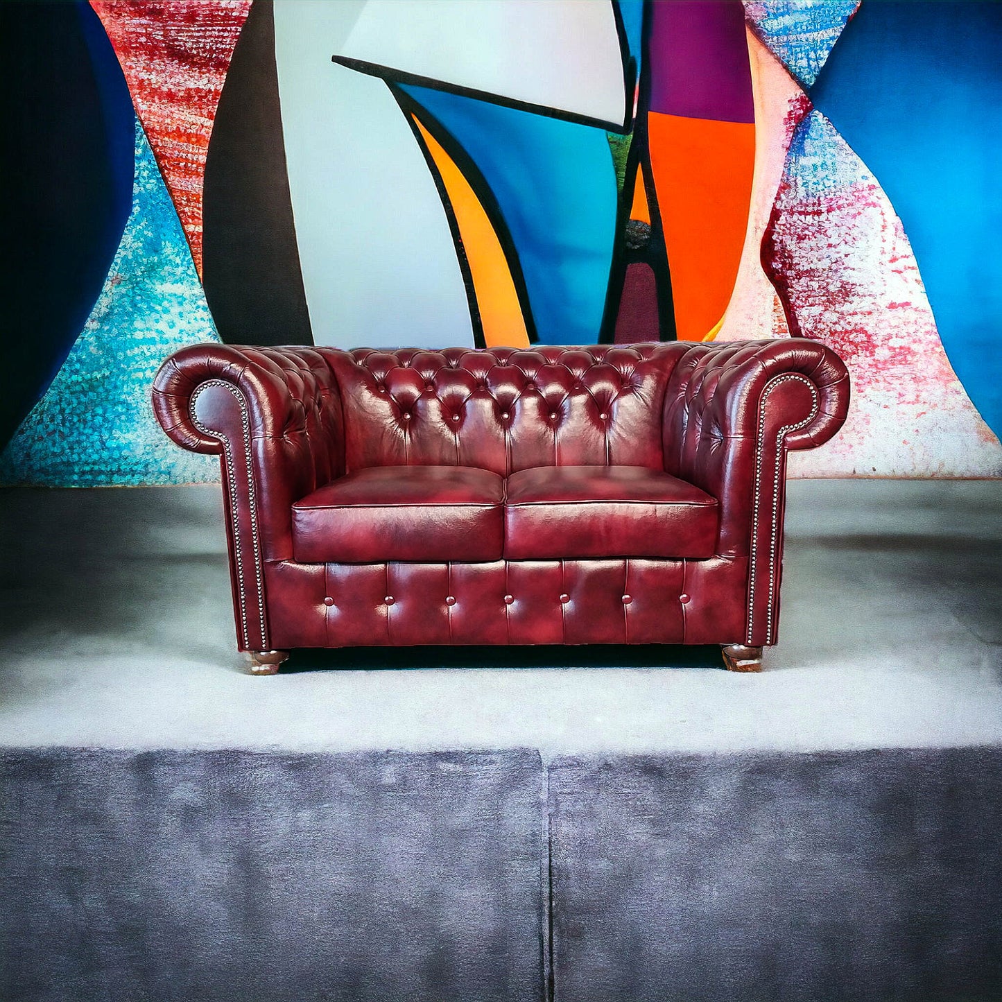 Canapé Chesterfield 3 Places - Bordeaux