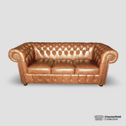 Canapé Chesterfield 3 places Amber, vue de face.