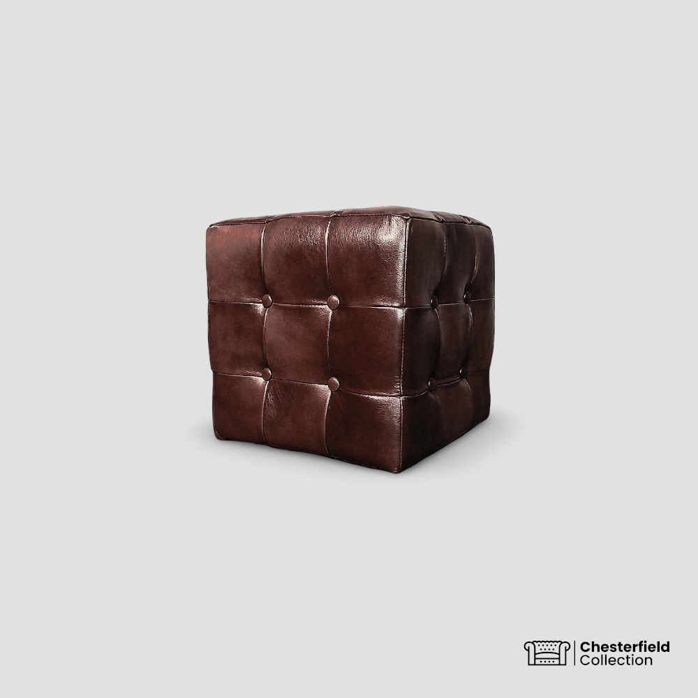 Pouf Chesterfield – Chocolat