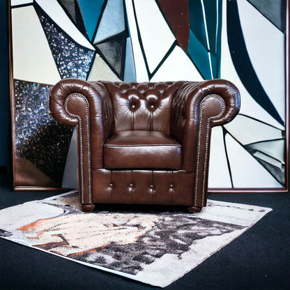 Fauteuil Chesterfield 1 Place - Chocolat