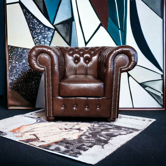 Fauteuil Chesterfield 1 Place - Chocolat