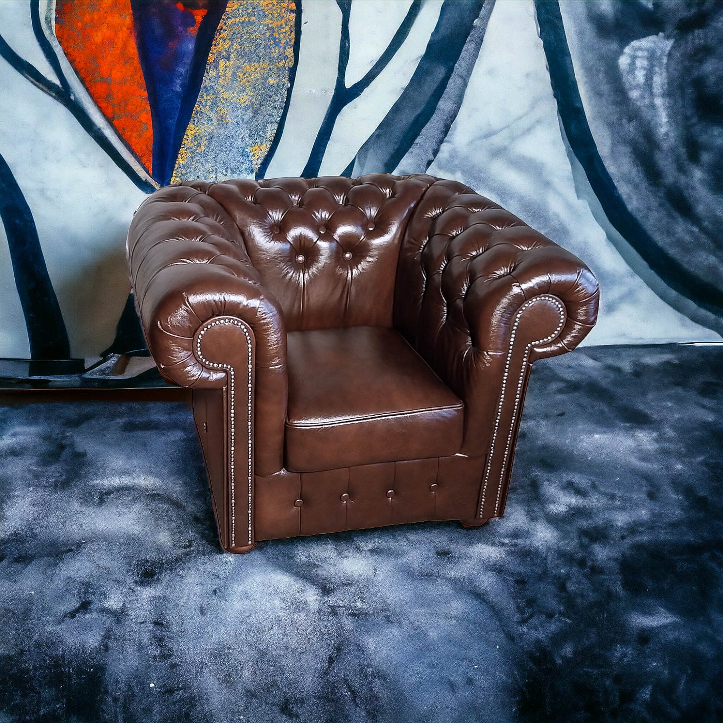 Fauteuil Chesterfield 1 Place - Chocolat