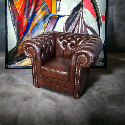 Fauteuil Chesterfield 1 Place - Chocolat