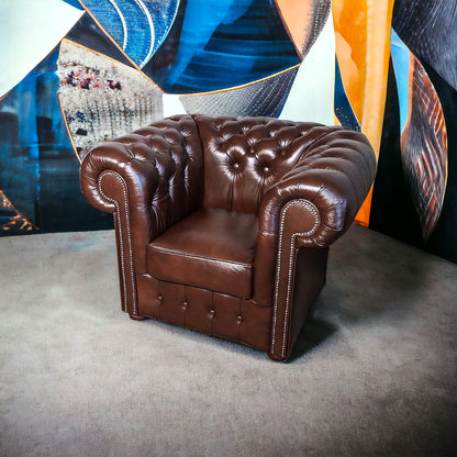 Fauteuil Chesterfield 1 Place - Chocolat