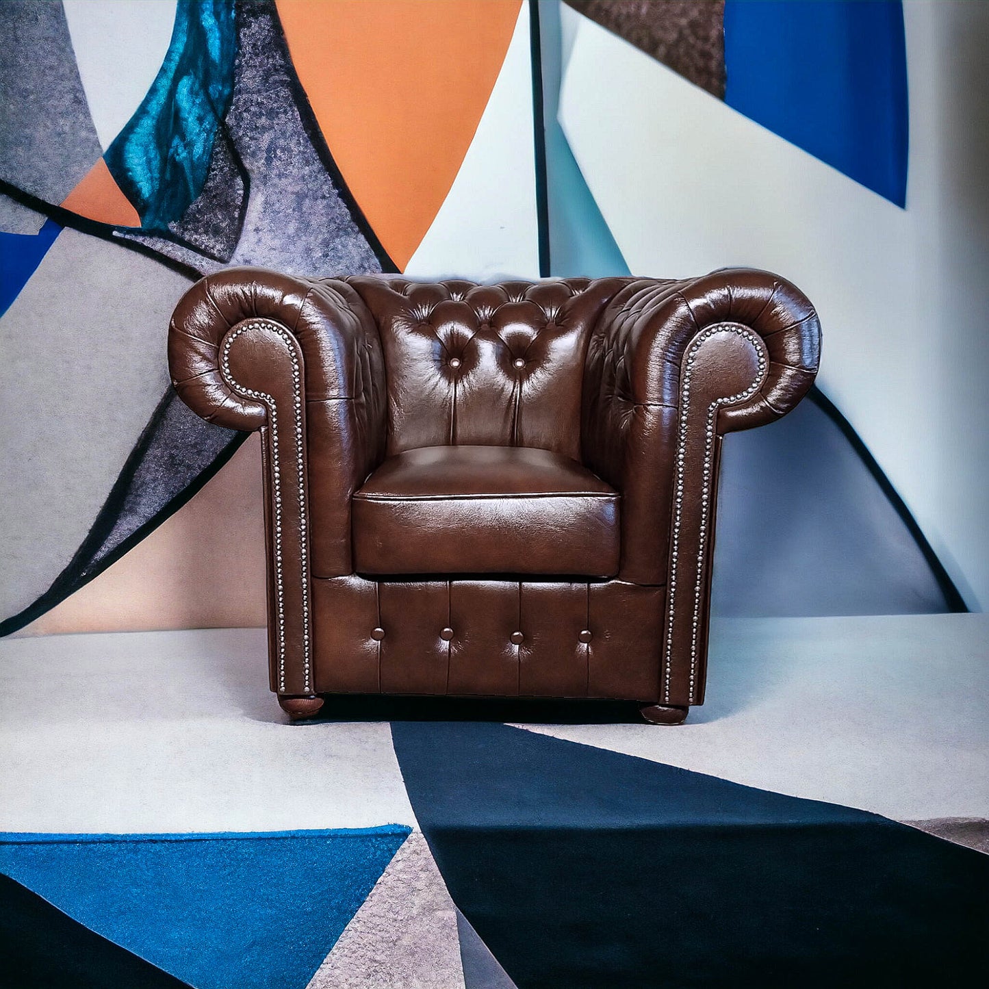 Fauteuil Chesterfield 1 Place - Chocolat