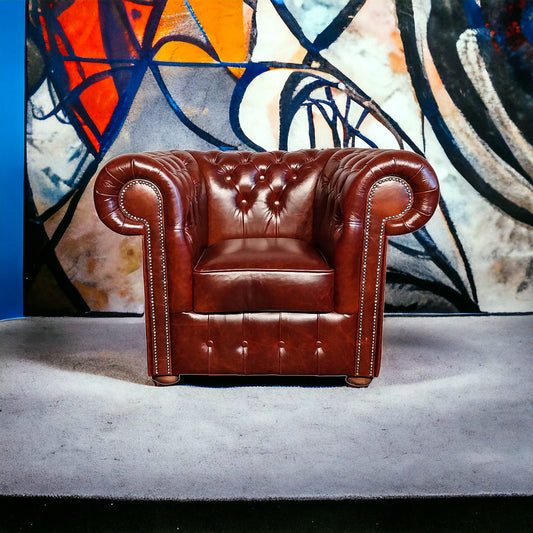 Fauteuil Chesterfield 1 Place - Cognac