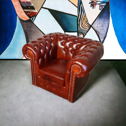 Fauteuil Chesterfield 1 Place - Cognac