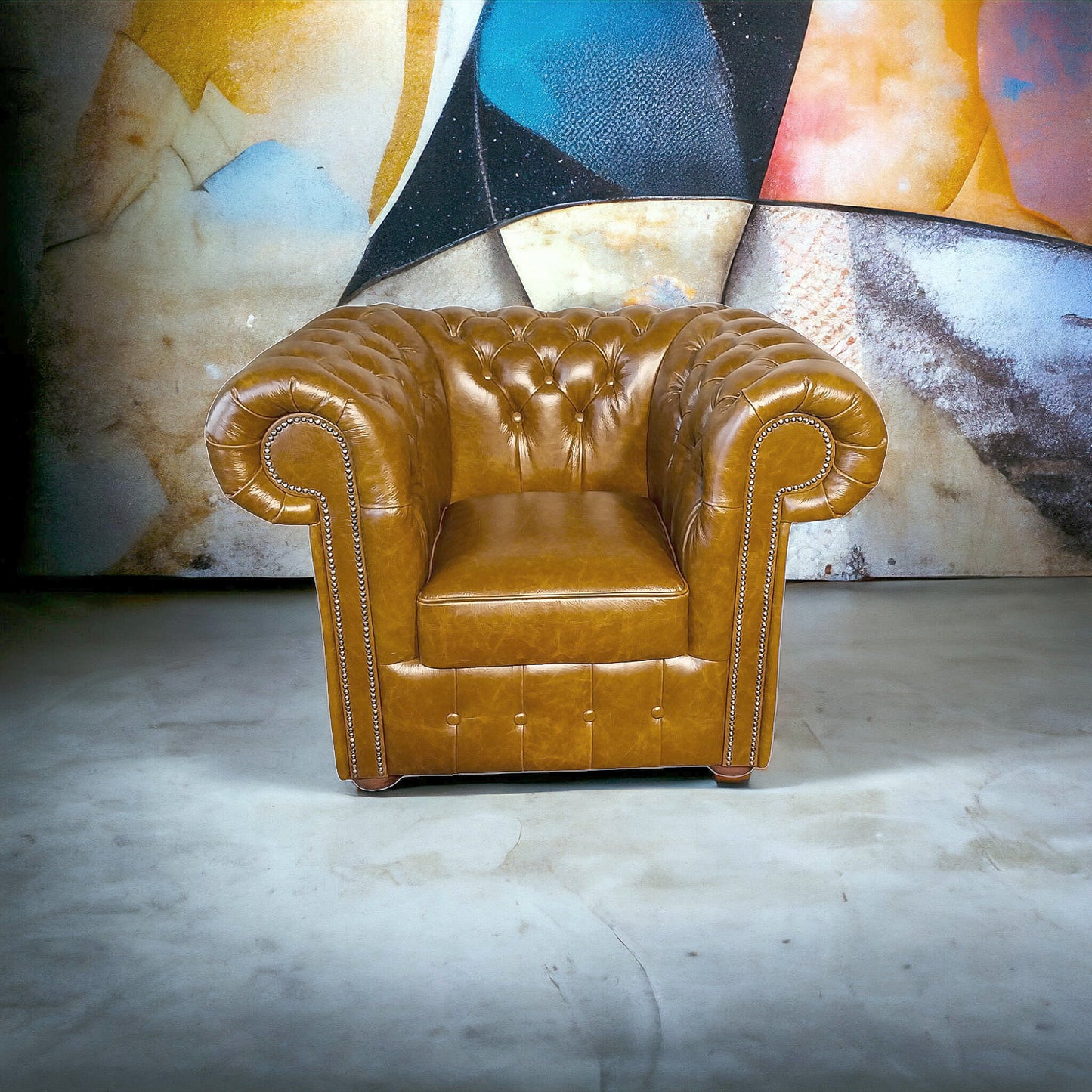 Fauteuil Chesterfield 1 Place - Fauve