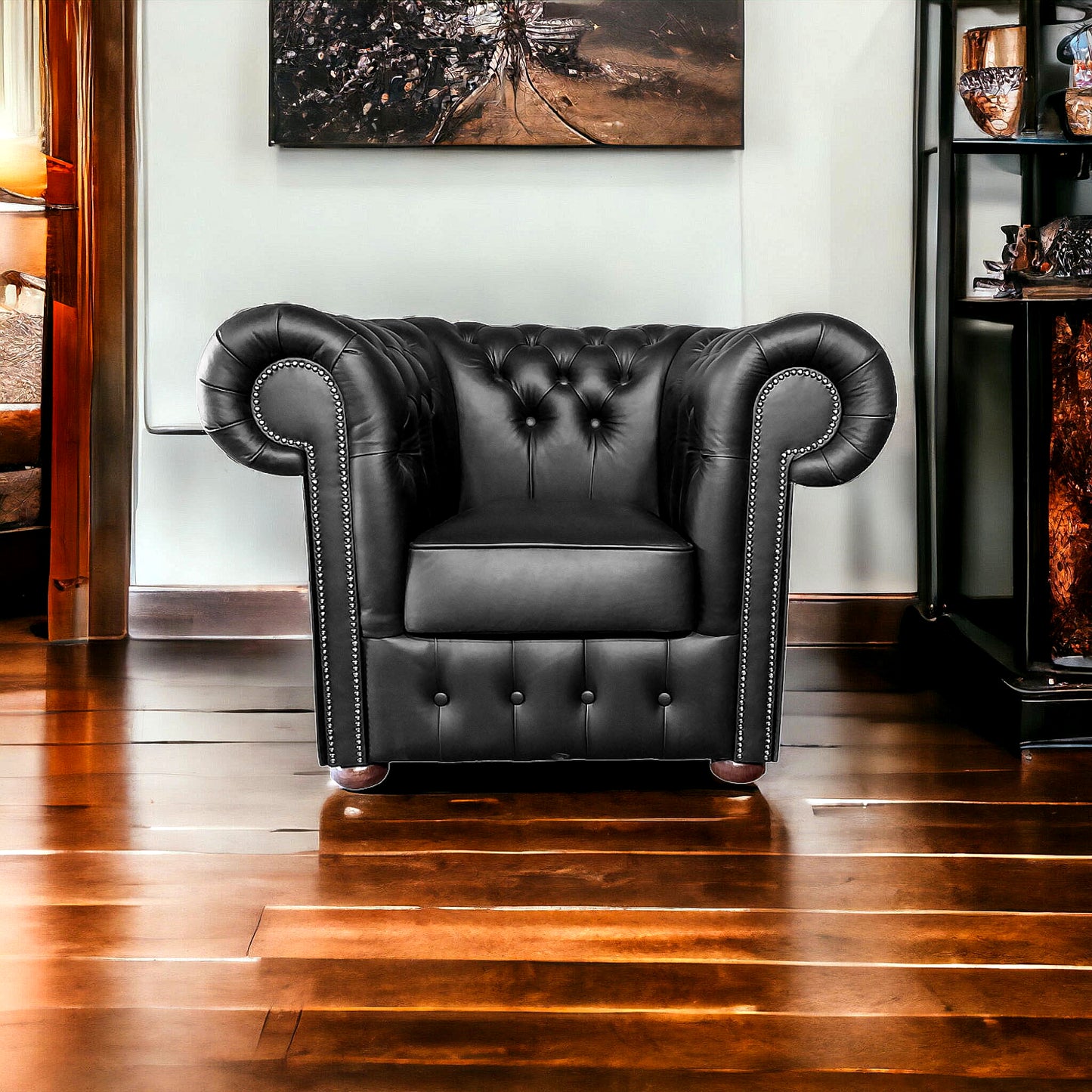 Fauteuil Chesterfield 1 Place - Noir Mat