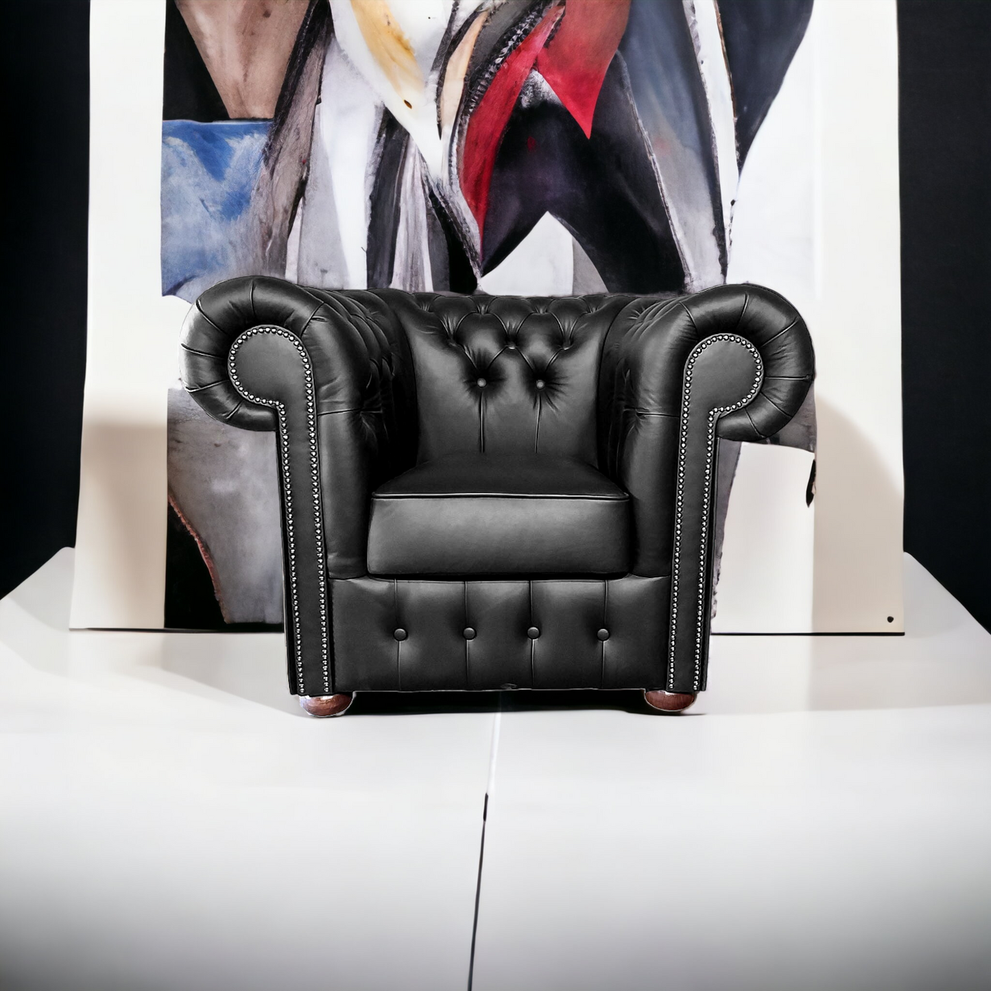 Fauteuil Chesterfield 1 Place - Noir Mat