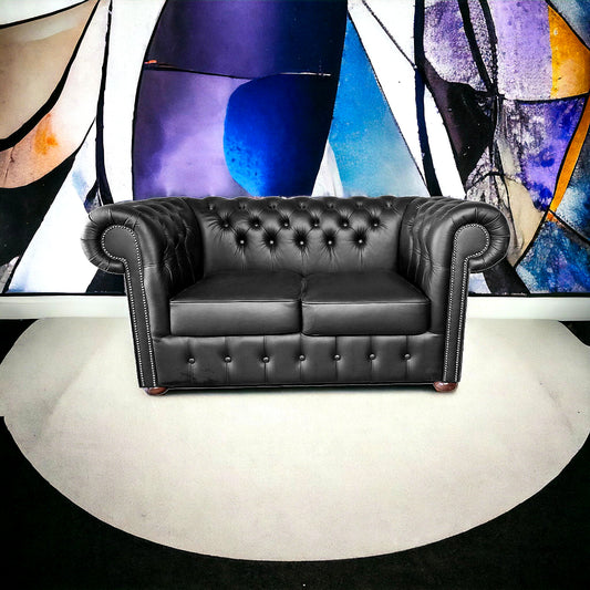 Canapé Chesterfield 2 Places - Noir Mat