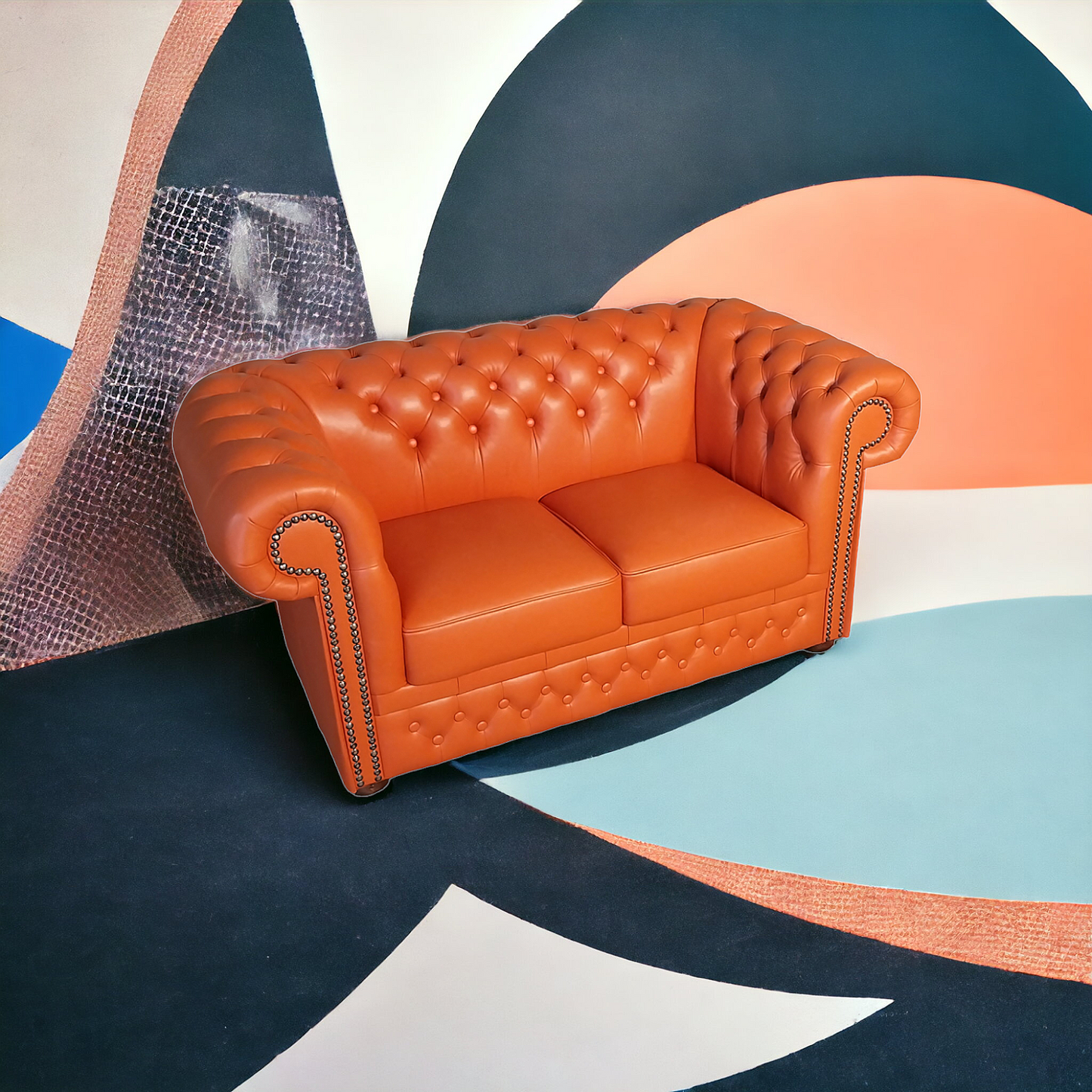 Canapé Chesterfield 2 Places - Orange