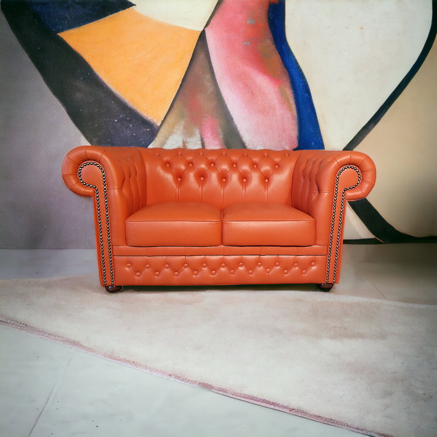 Canapé Chesterfield 2 Places - Orange