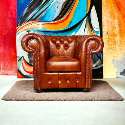 Fauteuil Chesterfield 1 Place - Camel