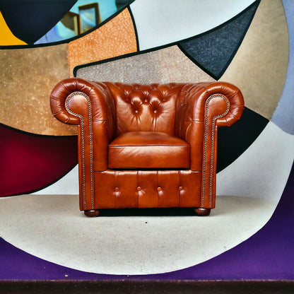 Fauteuil Chesterfield 1 Place - Camel