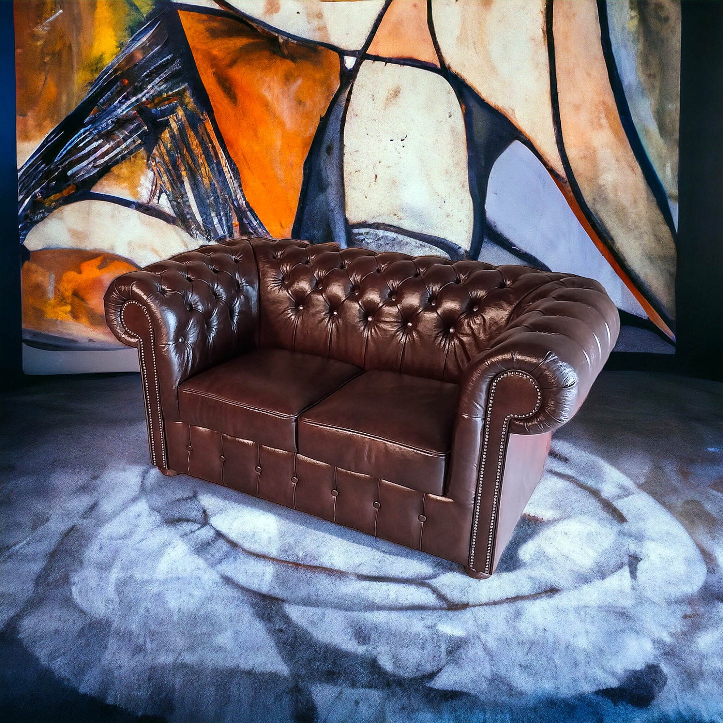 Canapé Chesterfield 2 Places - Chocolat