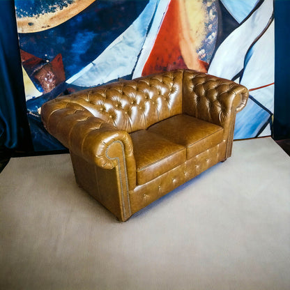 Canapé Chesterfield 2 Places - Fauve