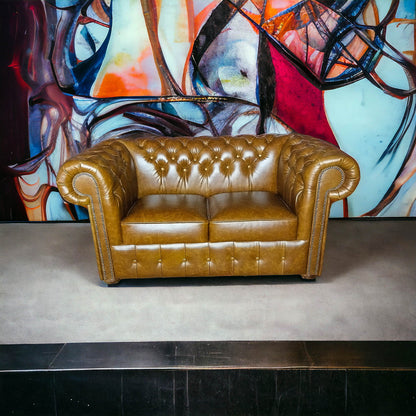 Canapé Chesterfield 2 Places - Fauve