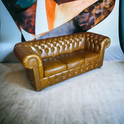 Canapé Chesterfield 3 Places - Fauve