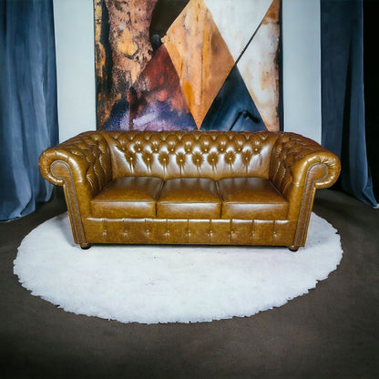 Canapé Chesterfield 3 Places - Fauve