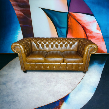 Canapé Chesterfield 3 Places - Fauve