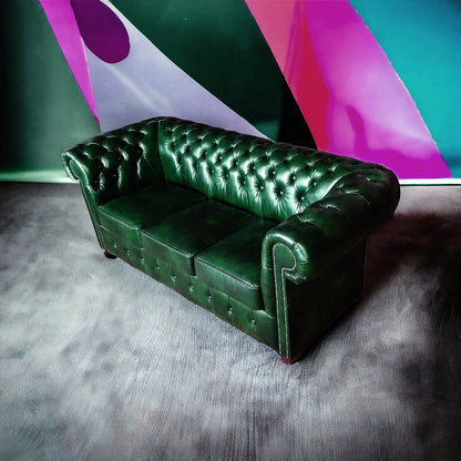 Canapé Chesterfield 3 Places - Vert Anglais