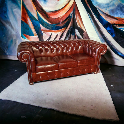 Canapé Chesterfield 3 Places - Cognac