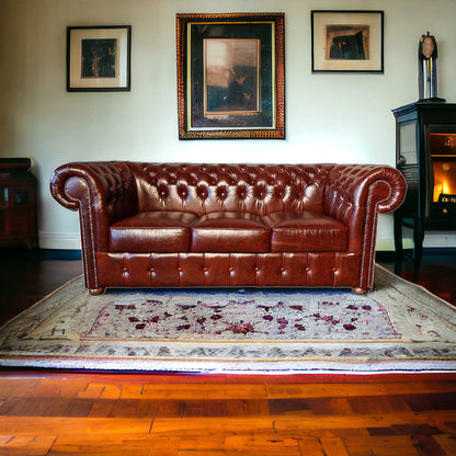 Canapé Chesterfield 3 Places - Cognac